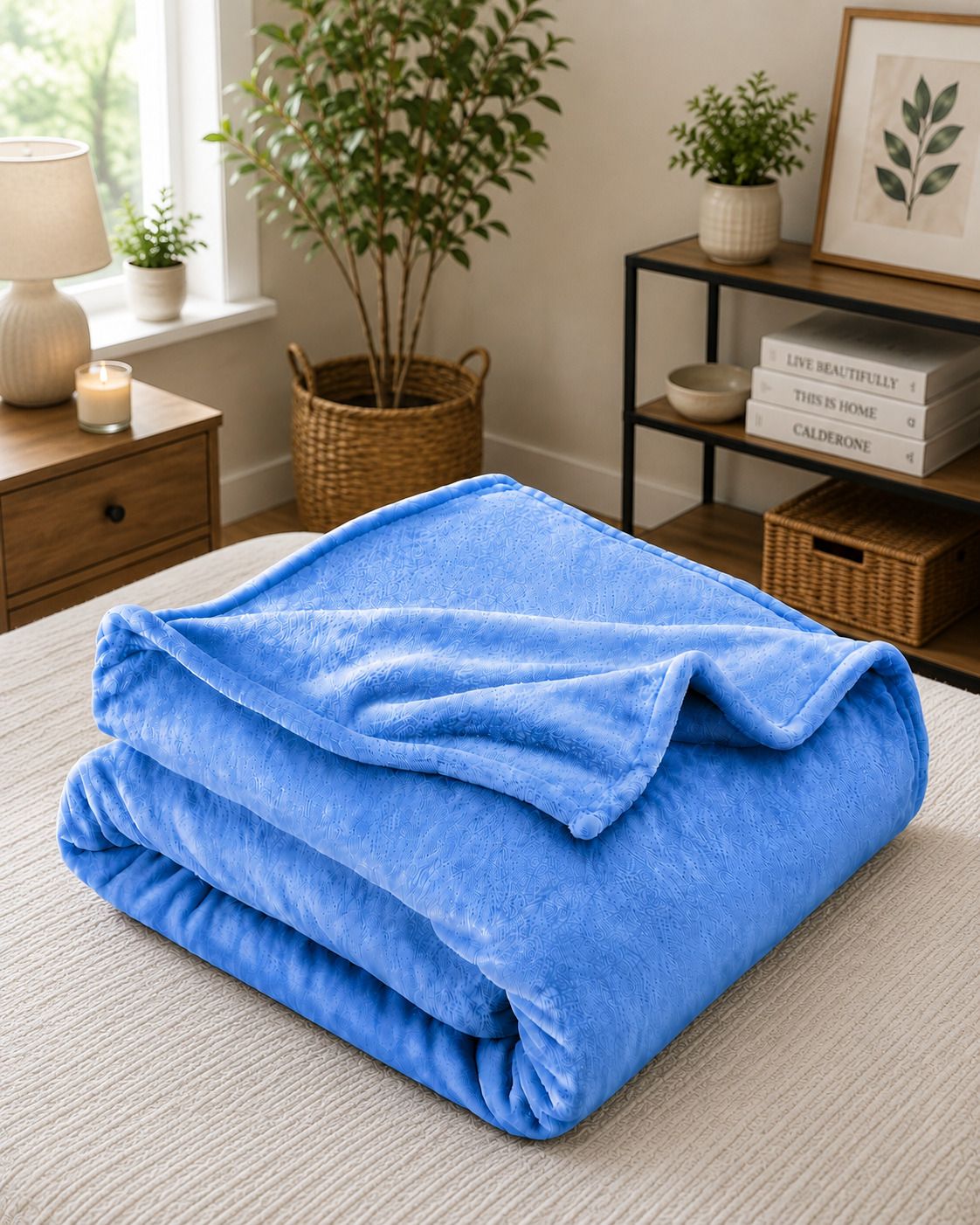 Solid Double Fleece Blanket for All Season-image-46