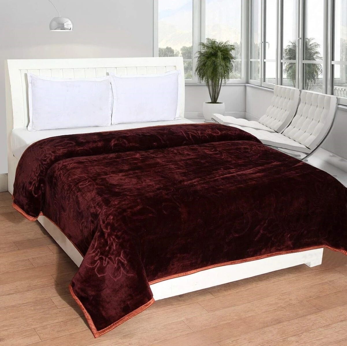 yuku Floral Double Mink Blanket for AC Room-picture-10