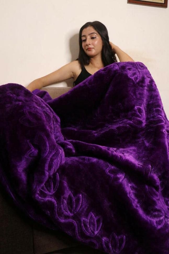 Floral Single Mink Blanket for Mild Winter-image-0