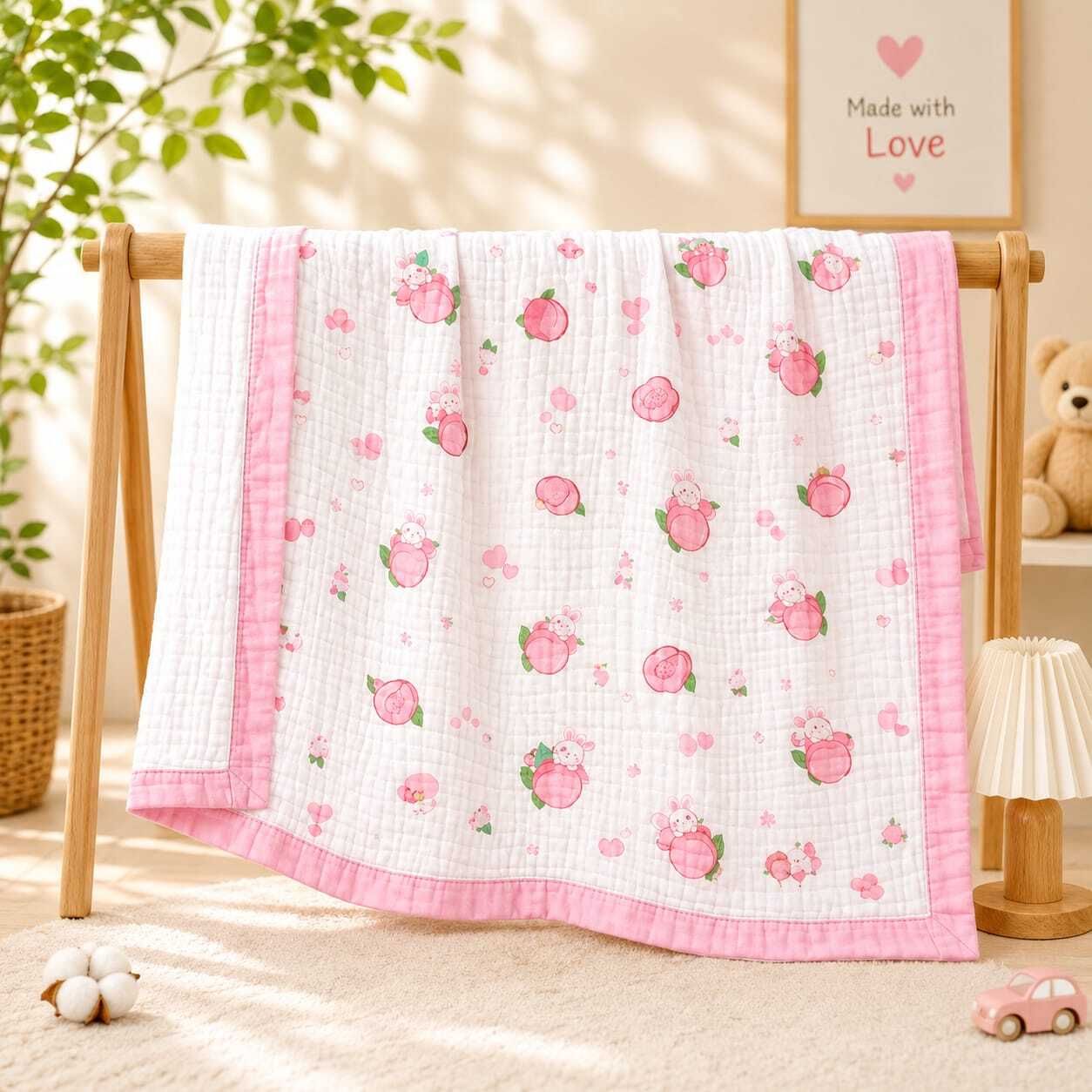 printed crib swaddling baby blanket for ac room