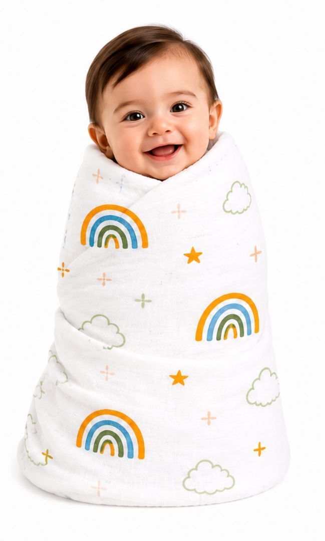 vioraa baby Printed Crib Swaddling Baby Blanket for All Season-picture-28