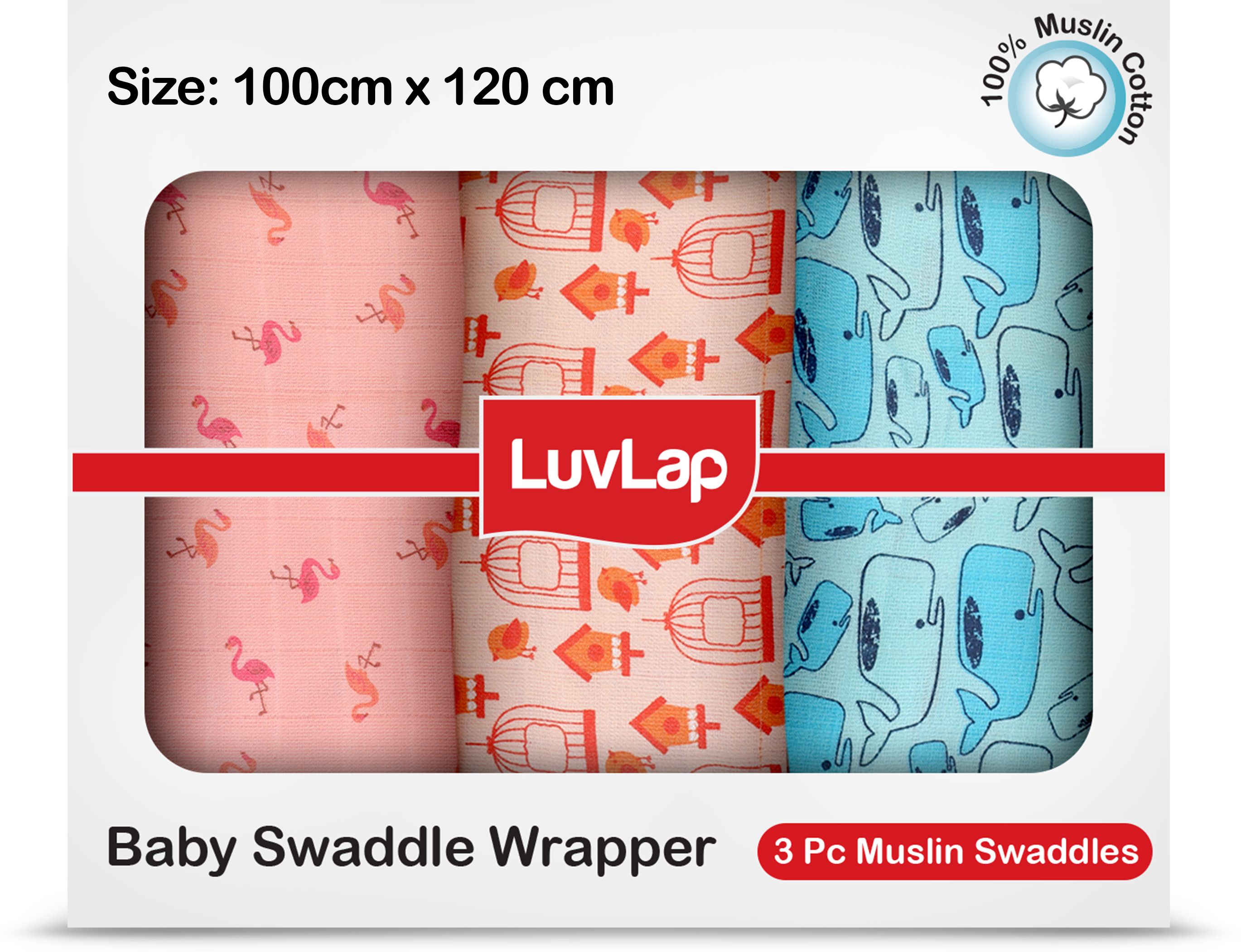 Printed Single Swaddling Baby Blanket for AC Room