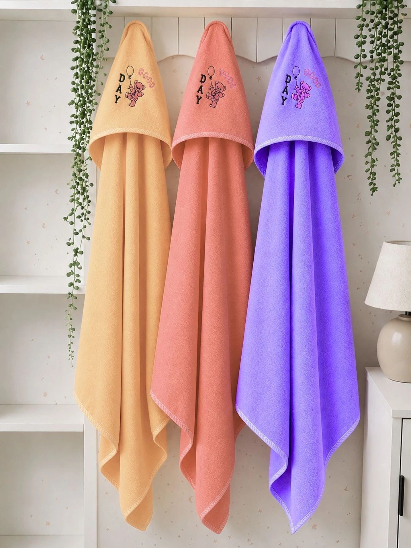 brandonn Embroidered Crib Hooded Baby Blanket for All Season-picture-22