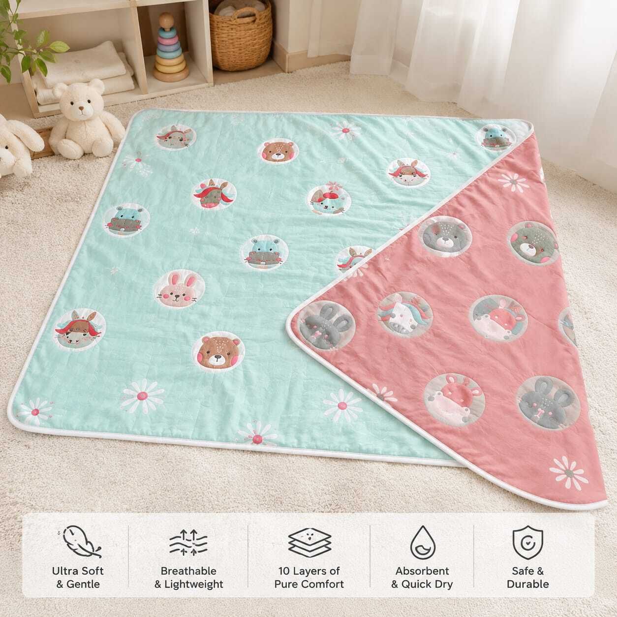 baby holic Self Design Crib AC Blanket for Heavy Winter-picture-28