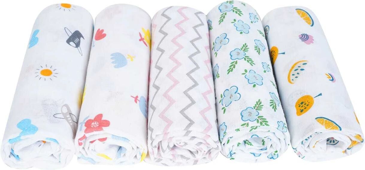 Animal, Cartoon, Printed Single Swaddling Baby Blanket forAC Room