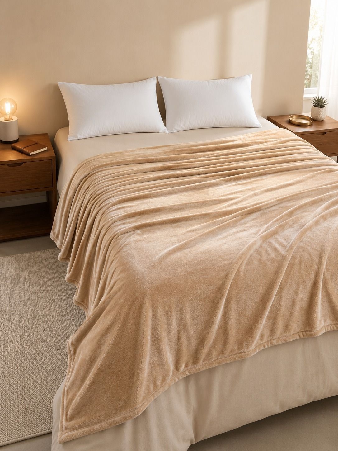 Solid Double Fleece Blanket for All Season-image-49