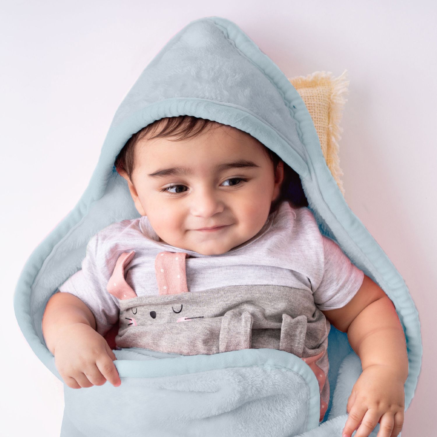 haus & kinder Solid Single Hooded Baby Blanket forAC Room-picture-14