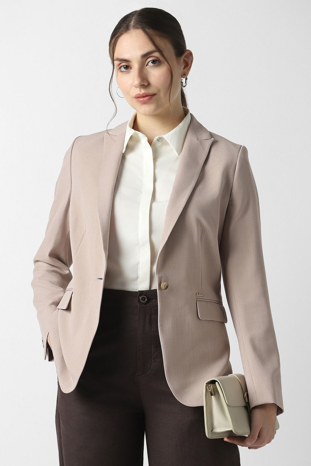 van heusen Women Solid Single Breasted Formal Blazer-picture-15