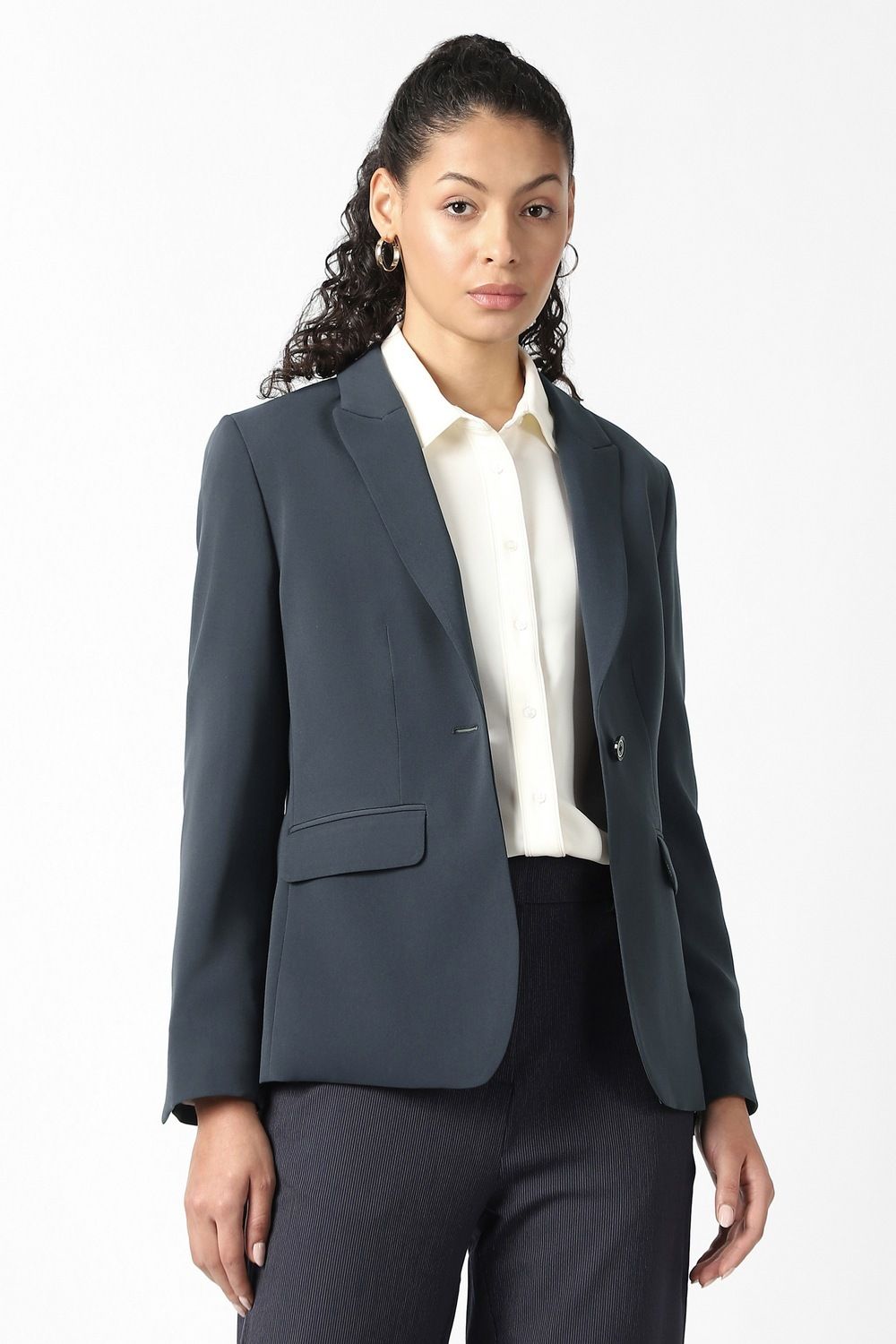 van heusen Women Solid Single Breasted Formal Blazer-picture-48