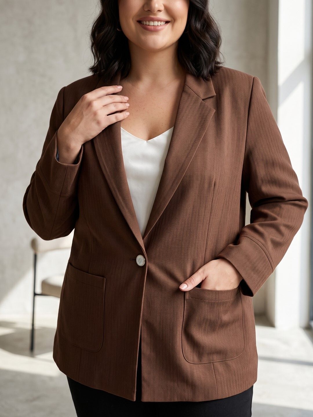 purever india Women Solid Single Breasted Casual Blazer-picture-22