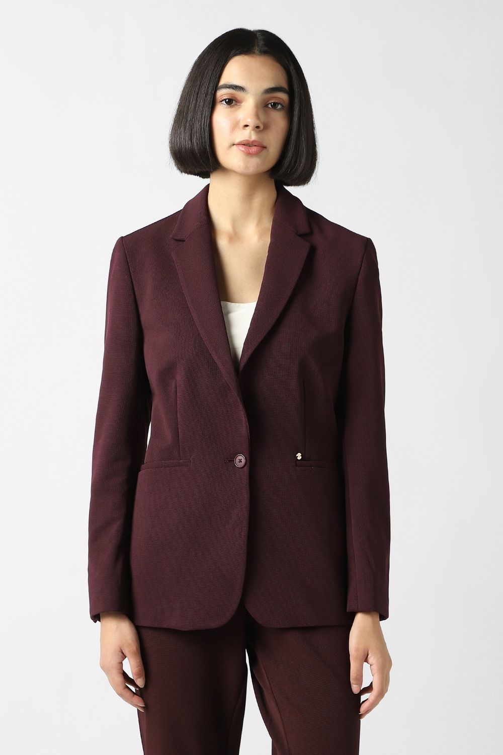 van heusen Women Solid Single Breasted Formal Blazer-picture-40