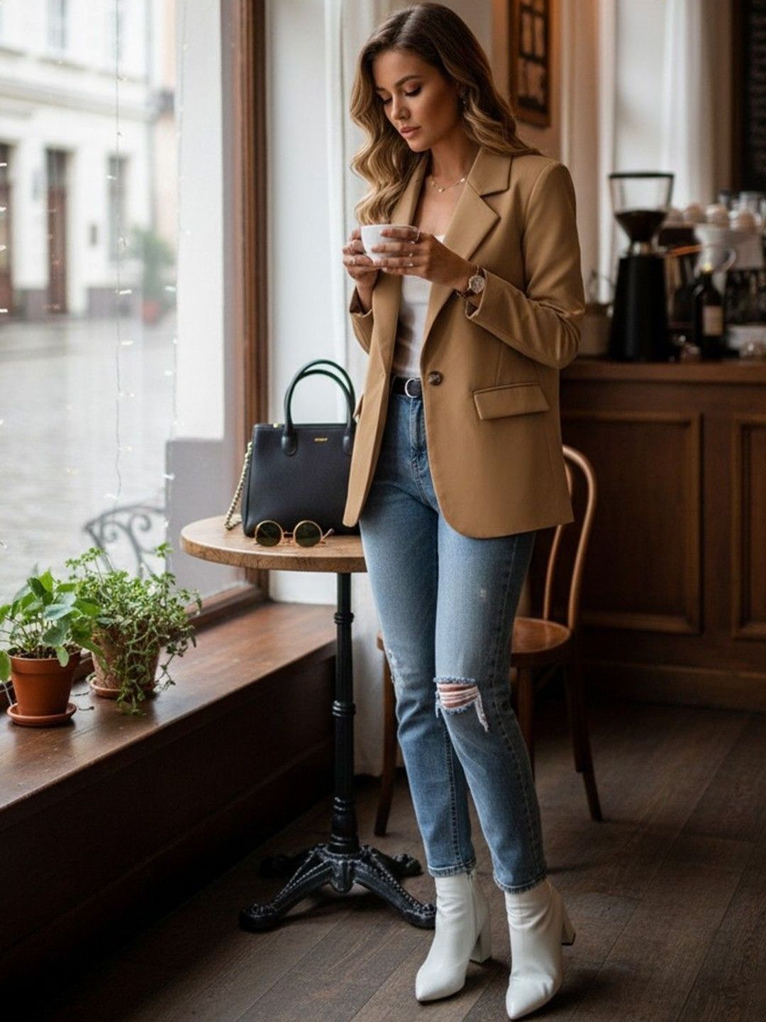 here&now Women Solid Single Breasted Casual Blazer-picture-26