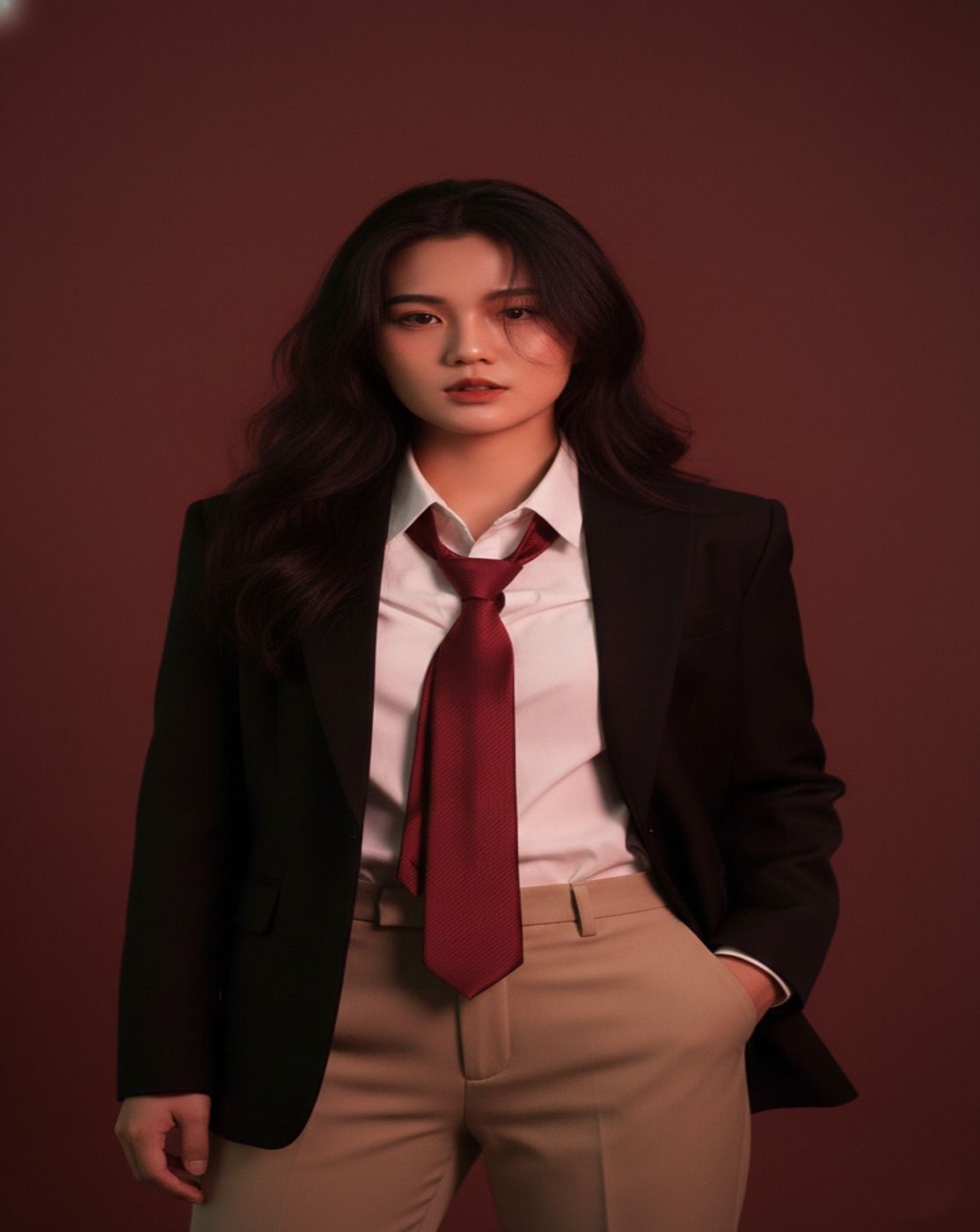 Women Solid Single Breasted Casual Blazer