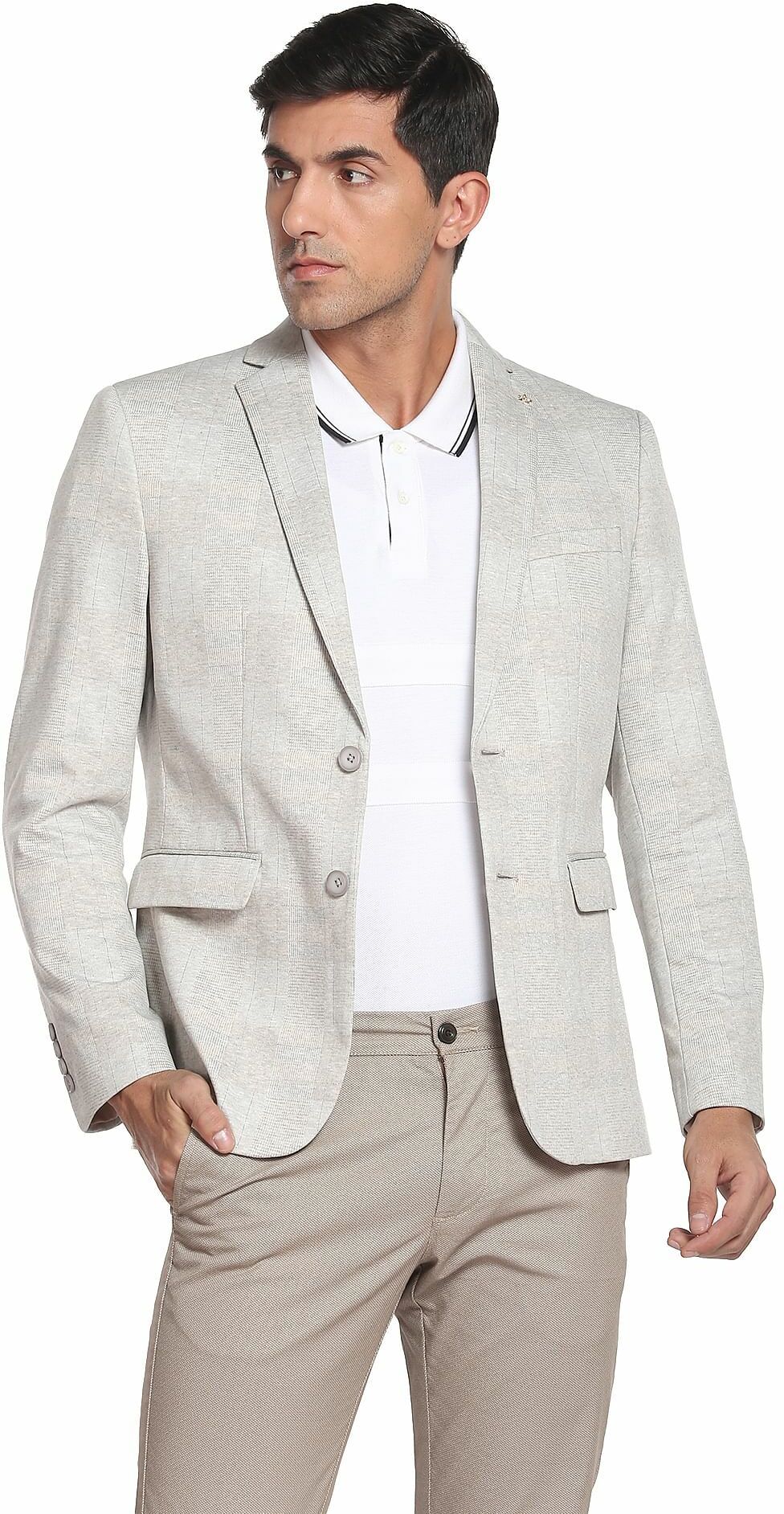 arrow Men Self Design Single Breasted Formal Blazer-picture-24