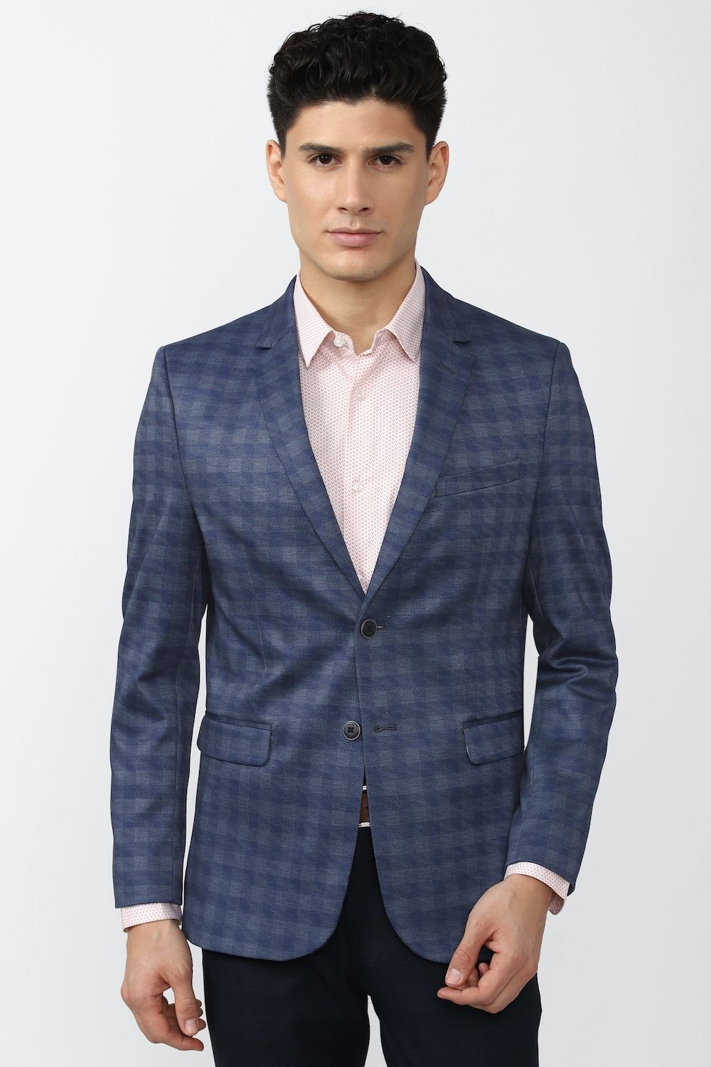 peter england Men Checkered Single Breasted Formal Blazer-picture-16