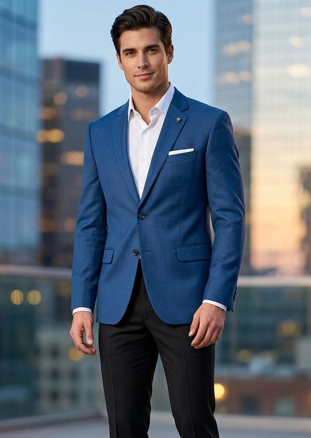 asthetic Men Solid Single Breasted Party, Festive, Formal, Wedding, Casual Blazer-picture-12