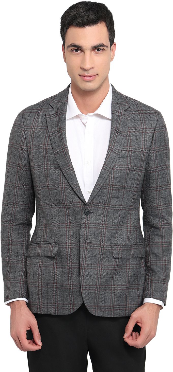 raymond Men Checkered Single Breasted Formal Blazer-picture-16