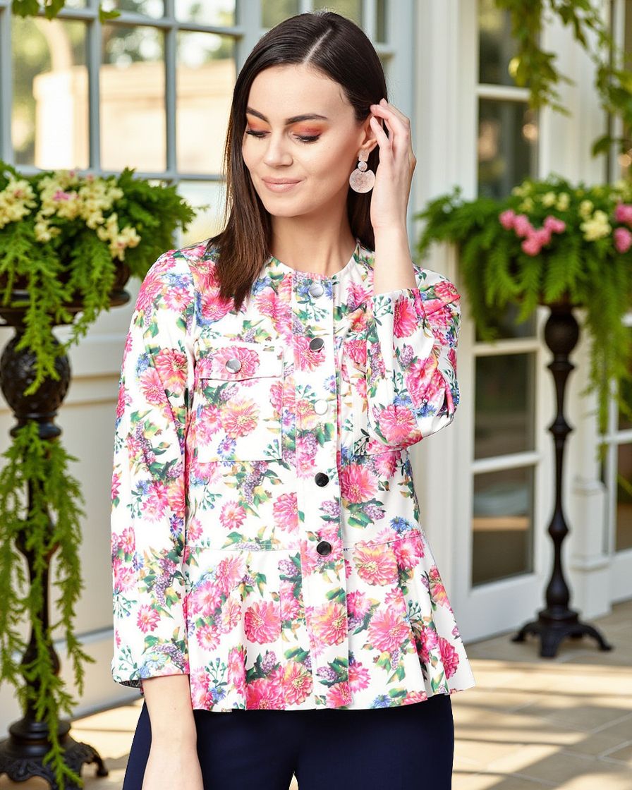 zima leto Women Printed Bandhgala Casual Blazer-picture-34
