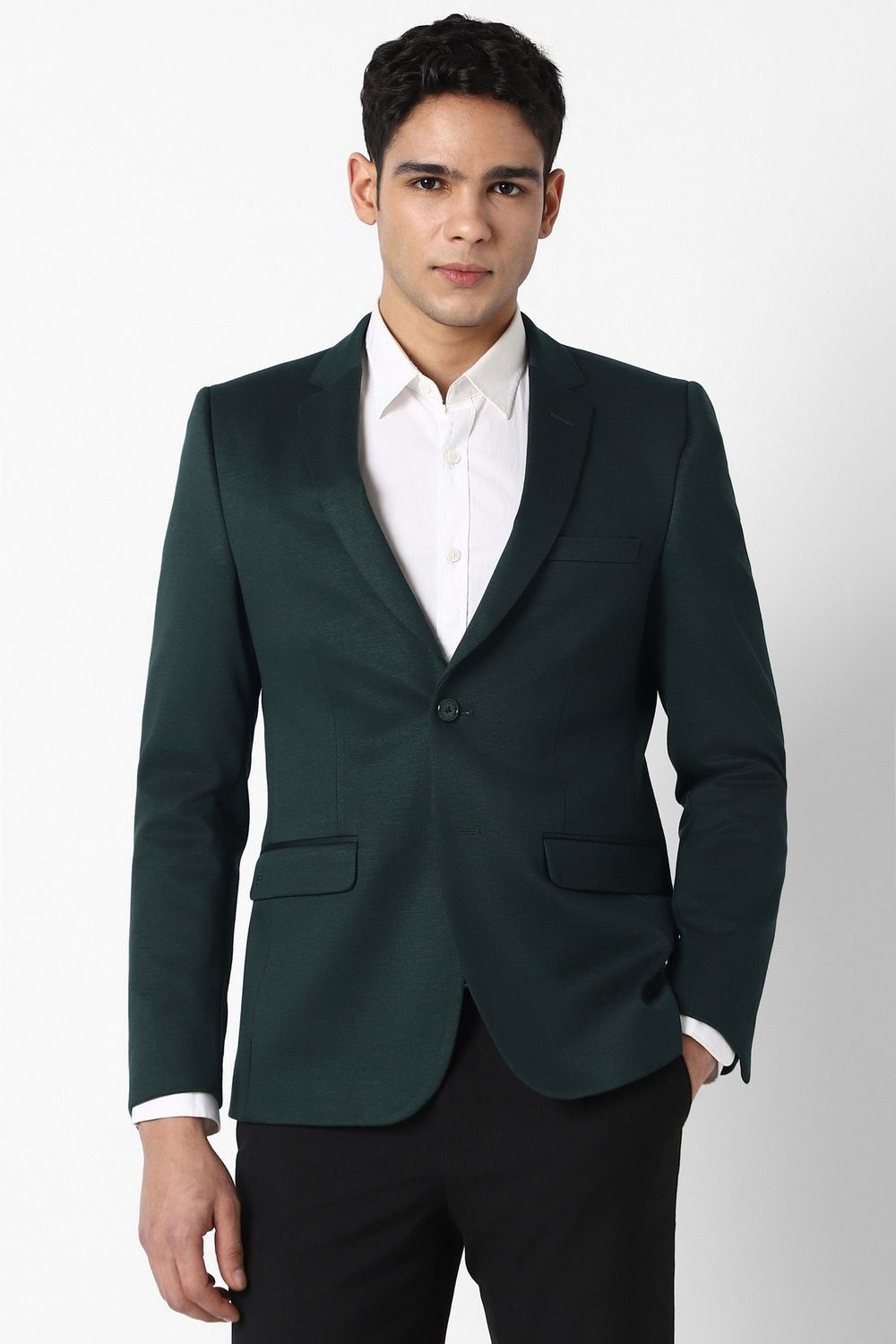 peter england Men Solid Single Breasted Formal Blazer-picture-40