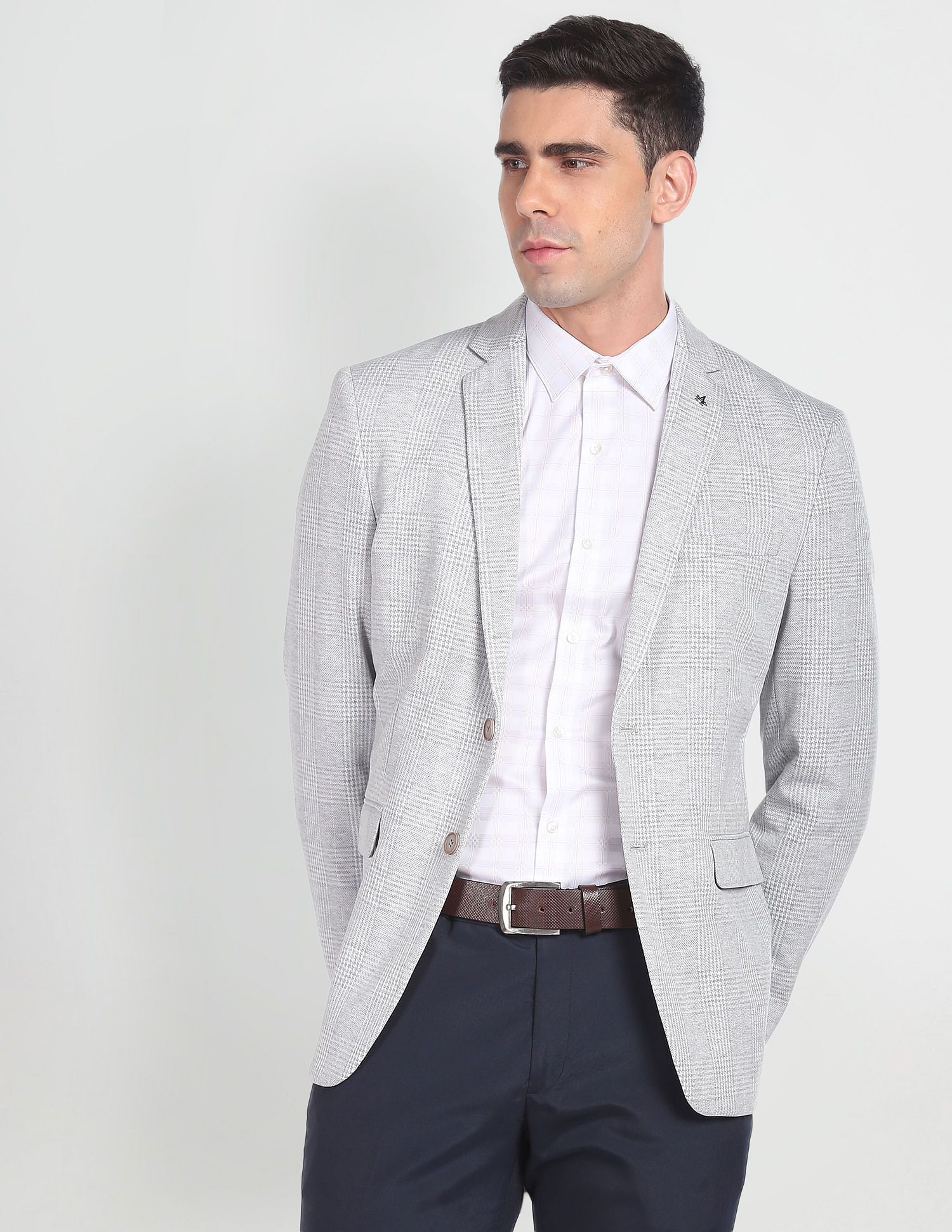 arrow Men Solid Single Breasted Formal Blazer-picture-14