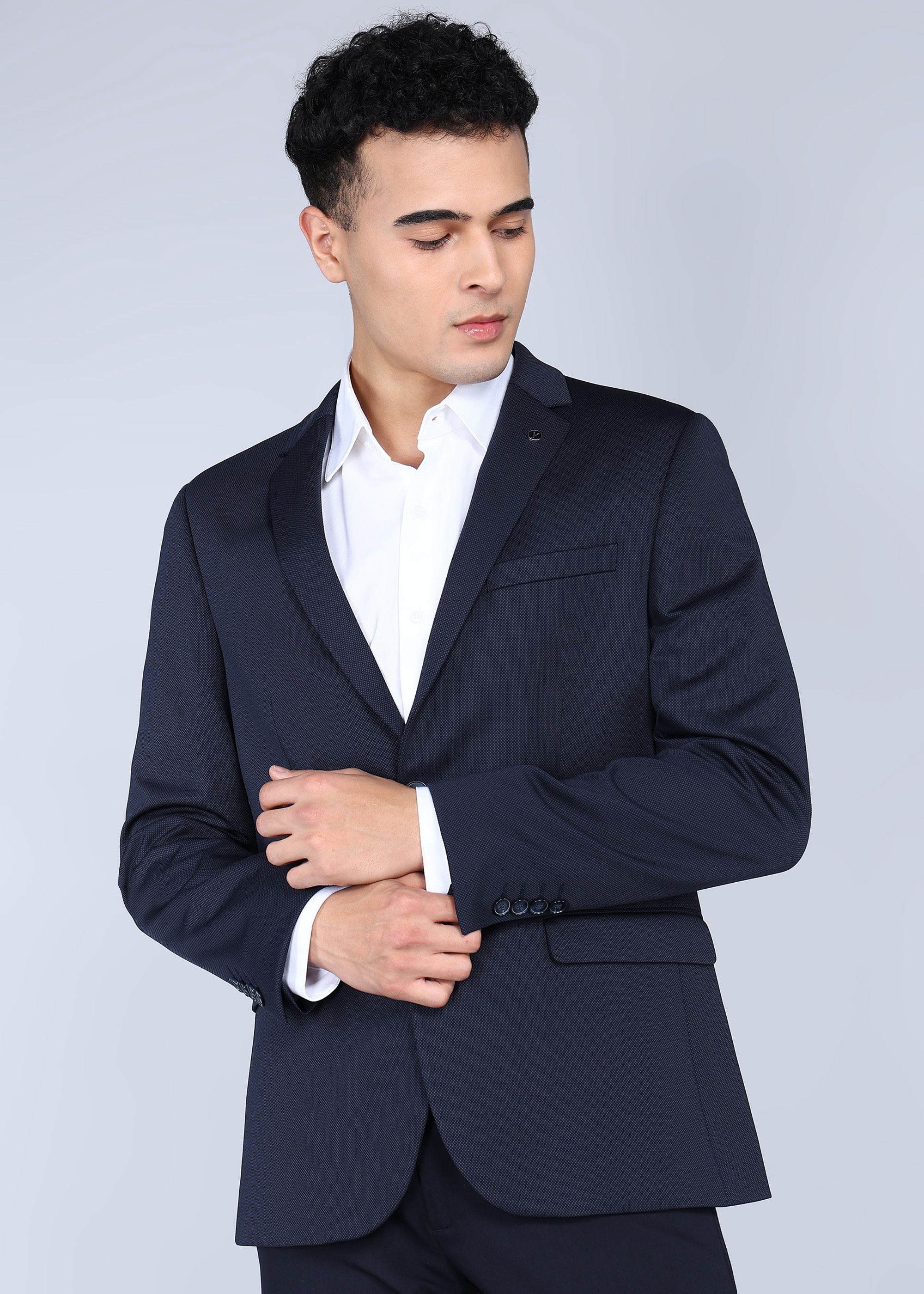 van heusen Men Self Design Single Breasted Formal Blazer-picture-17
