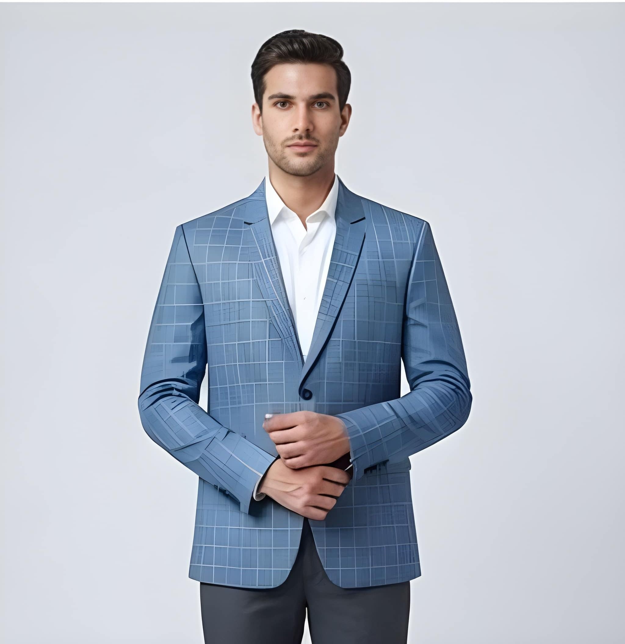anju clothes Men Checkered Single Breasted Casual, Festive Blazer-picture-24