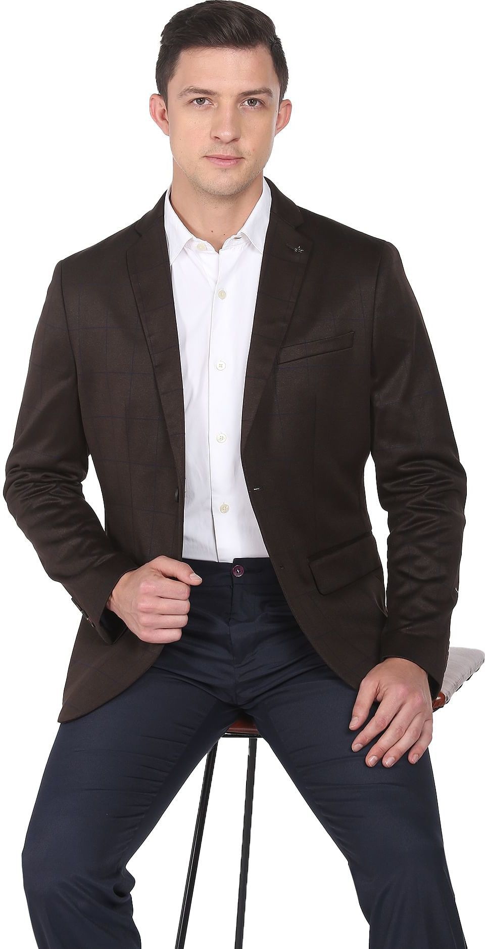 Men Solid Single Breasted Formal Blazer-image-41