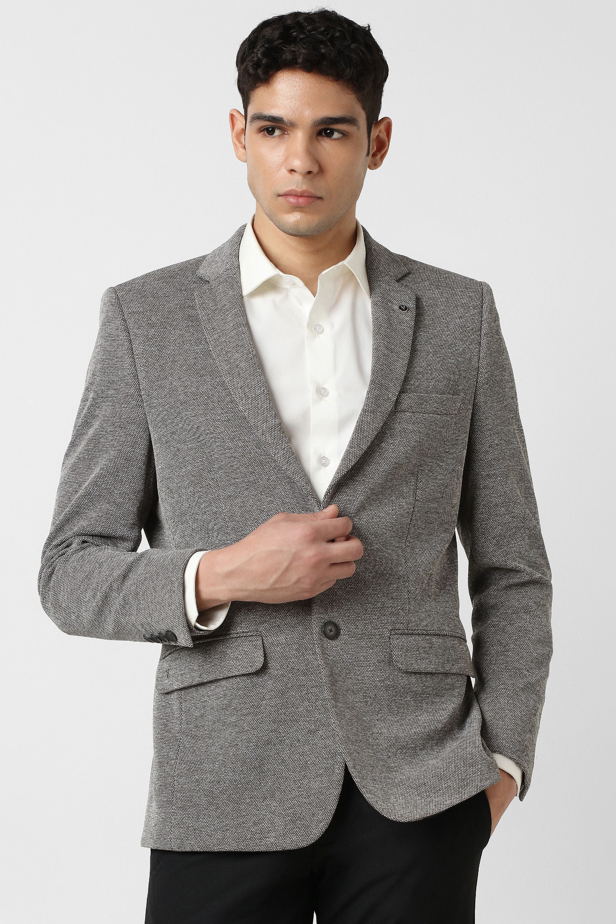 van heusen Men Self Design Single Breasted Formal Blazer-picture-25