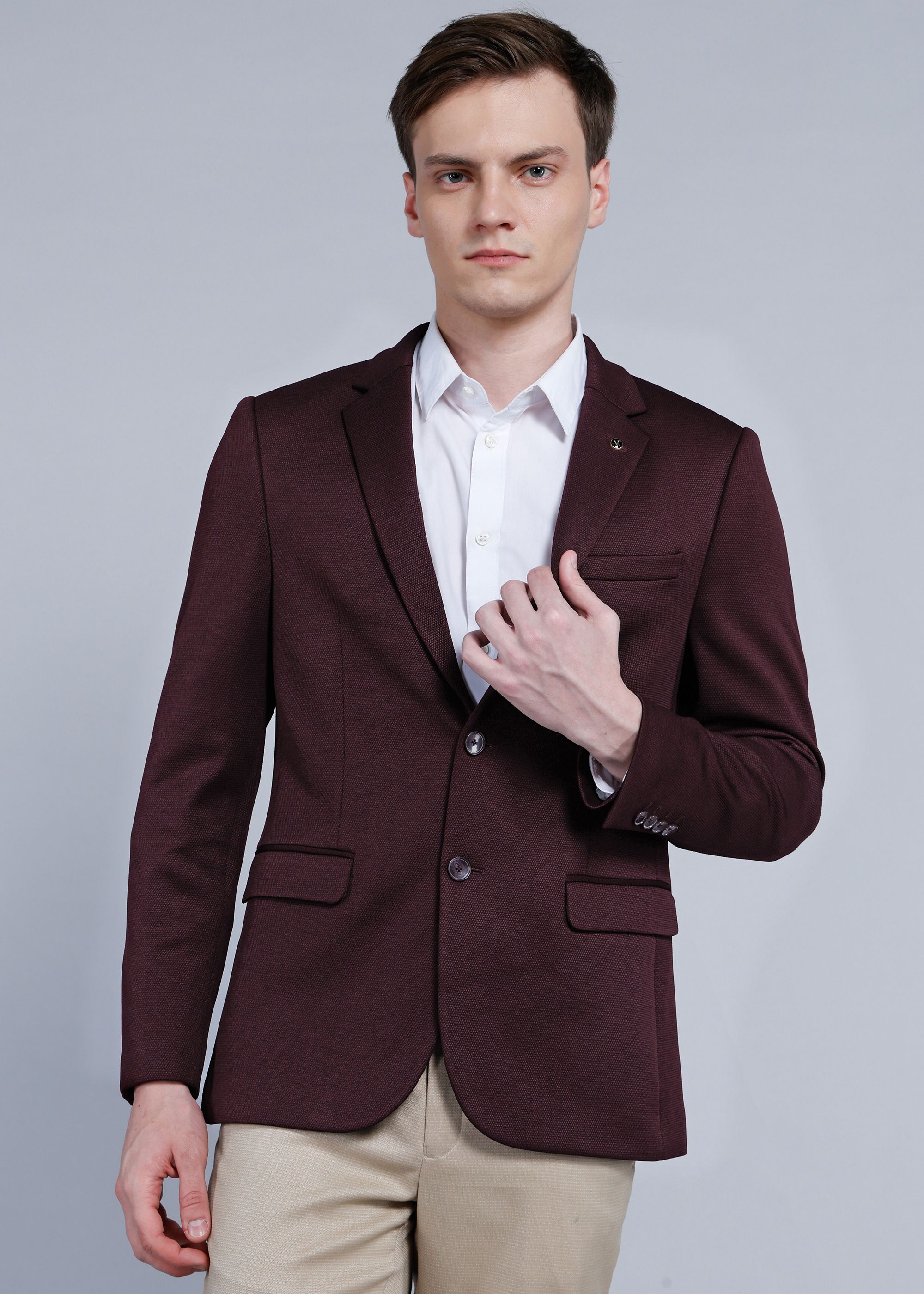 van heusen Men Self Design Single Breasted Formal Blazer-picture-18