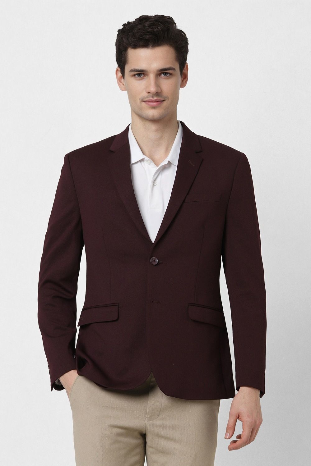 peter england Men Checkered Tuxedo Style Formal Blazer-picture-42