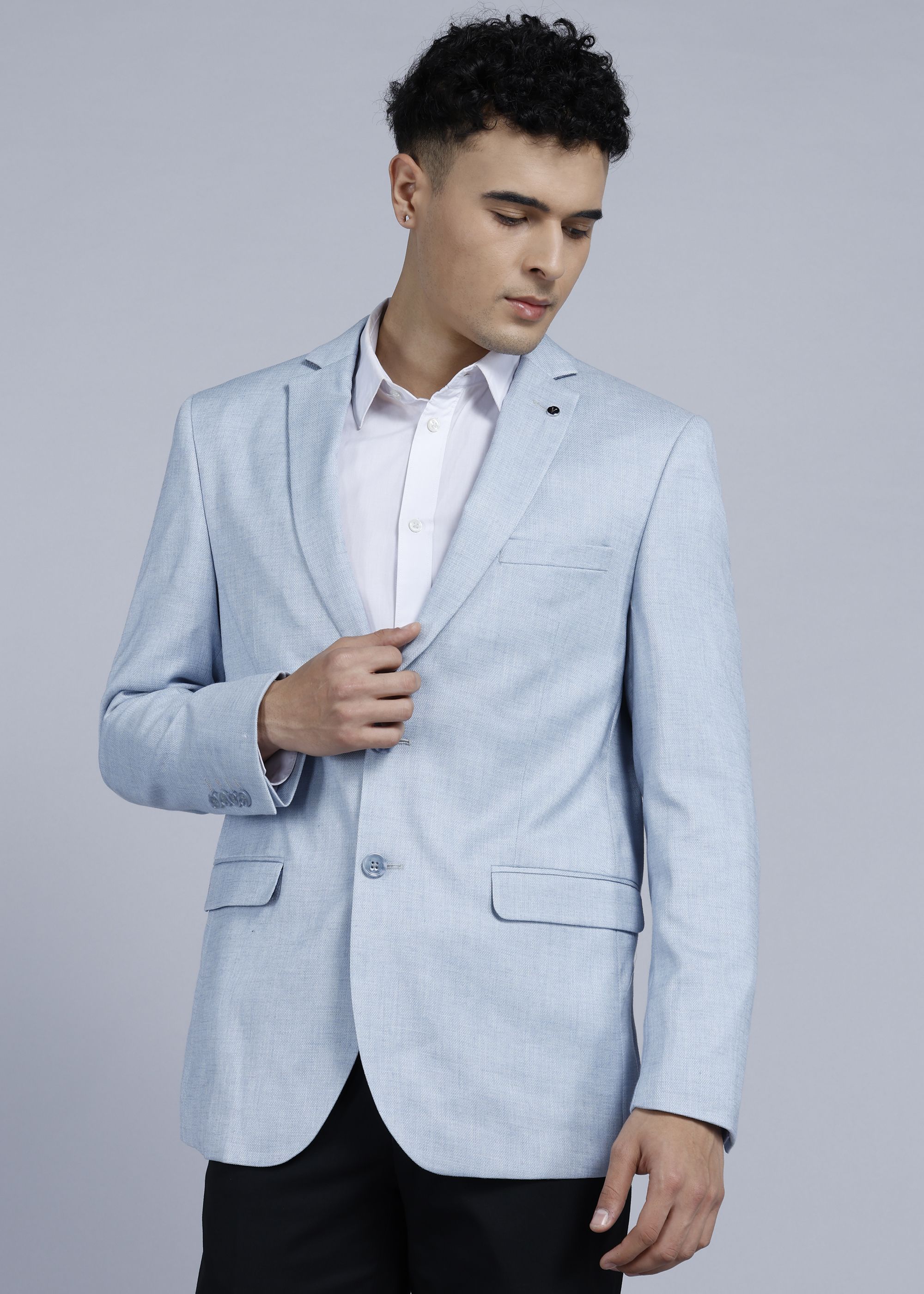 van heusen Men Solid Single Breasted Formal Blazer-picture-20