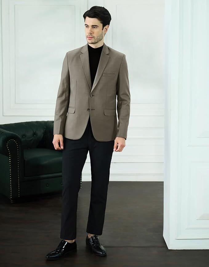 needlefabric Men Solid Single Breasted Casual Blazer-picture-28