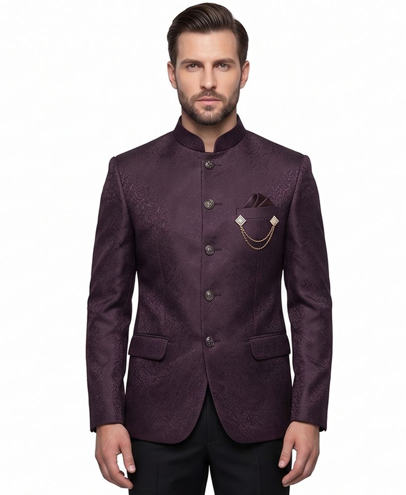 blazer world Men Self Design Bandhgala Festive, Wedding, Festive & Wedding Blazer-picture-11