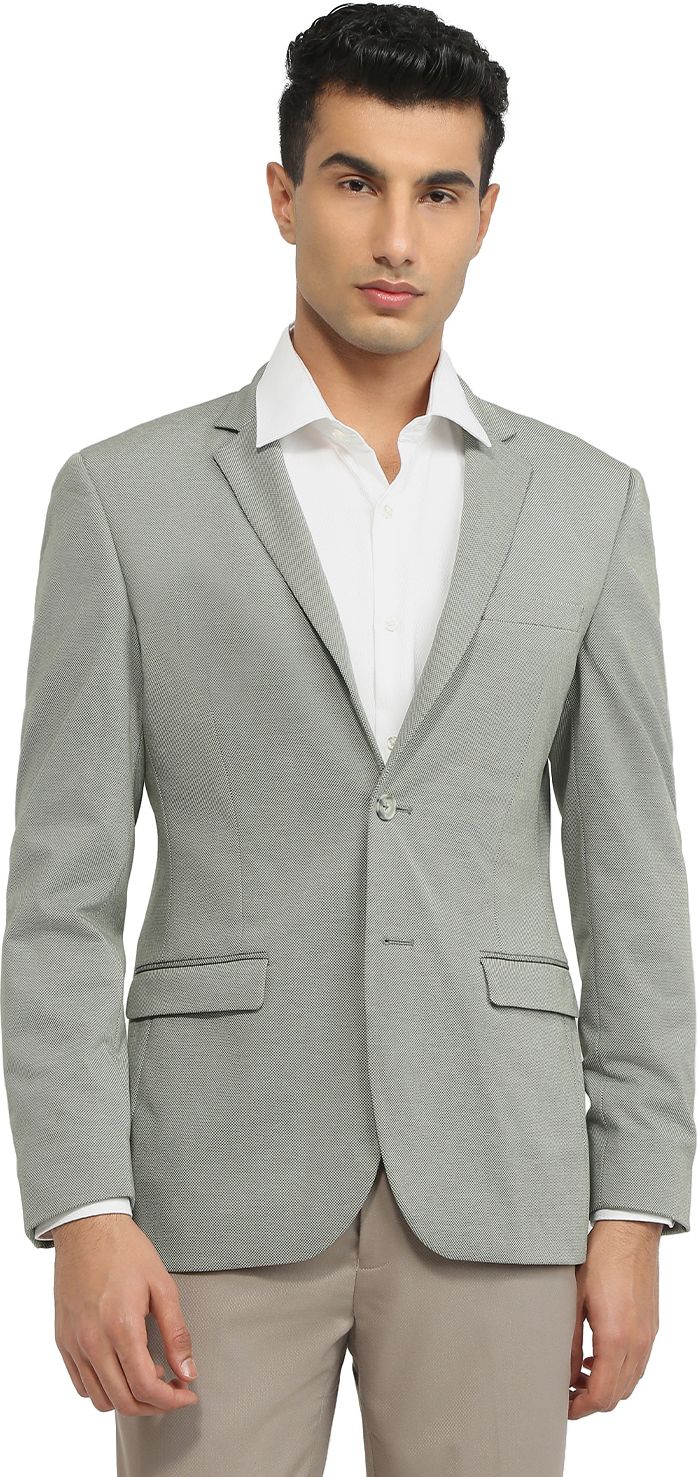 park avenue Men Solid Single Breasted Formal Blazer-picture-20
