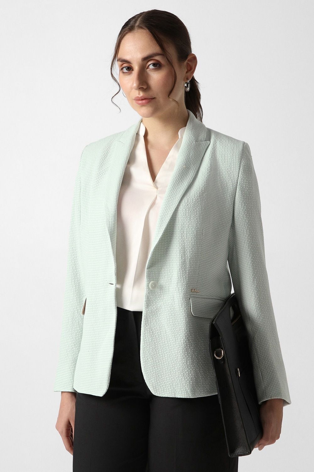 van heusen Women Solid Single Breasted Formal Blazer-picture-16
