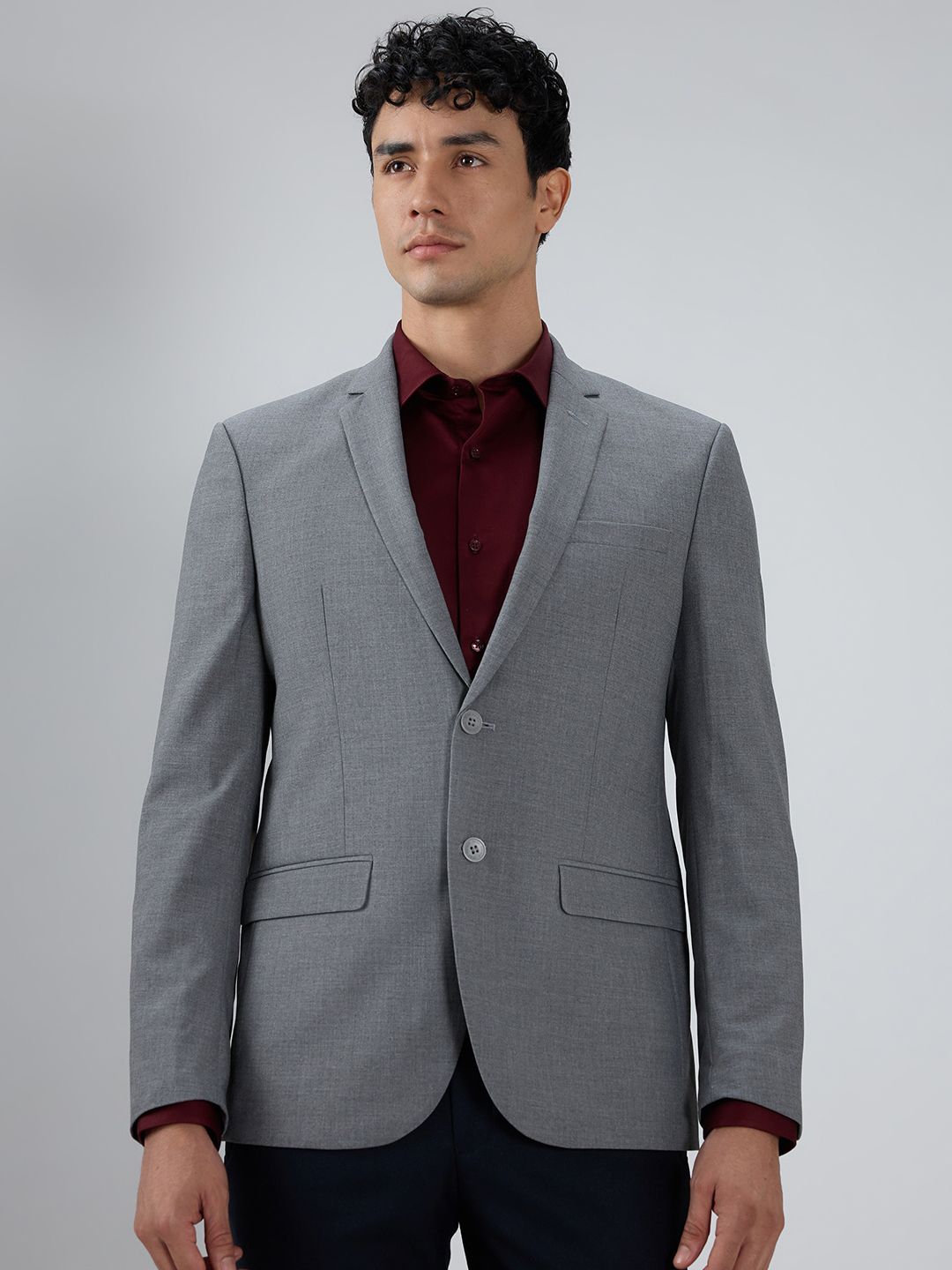 park avenue Men Solid Bandhgala Formal Blazer-picture-19