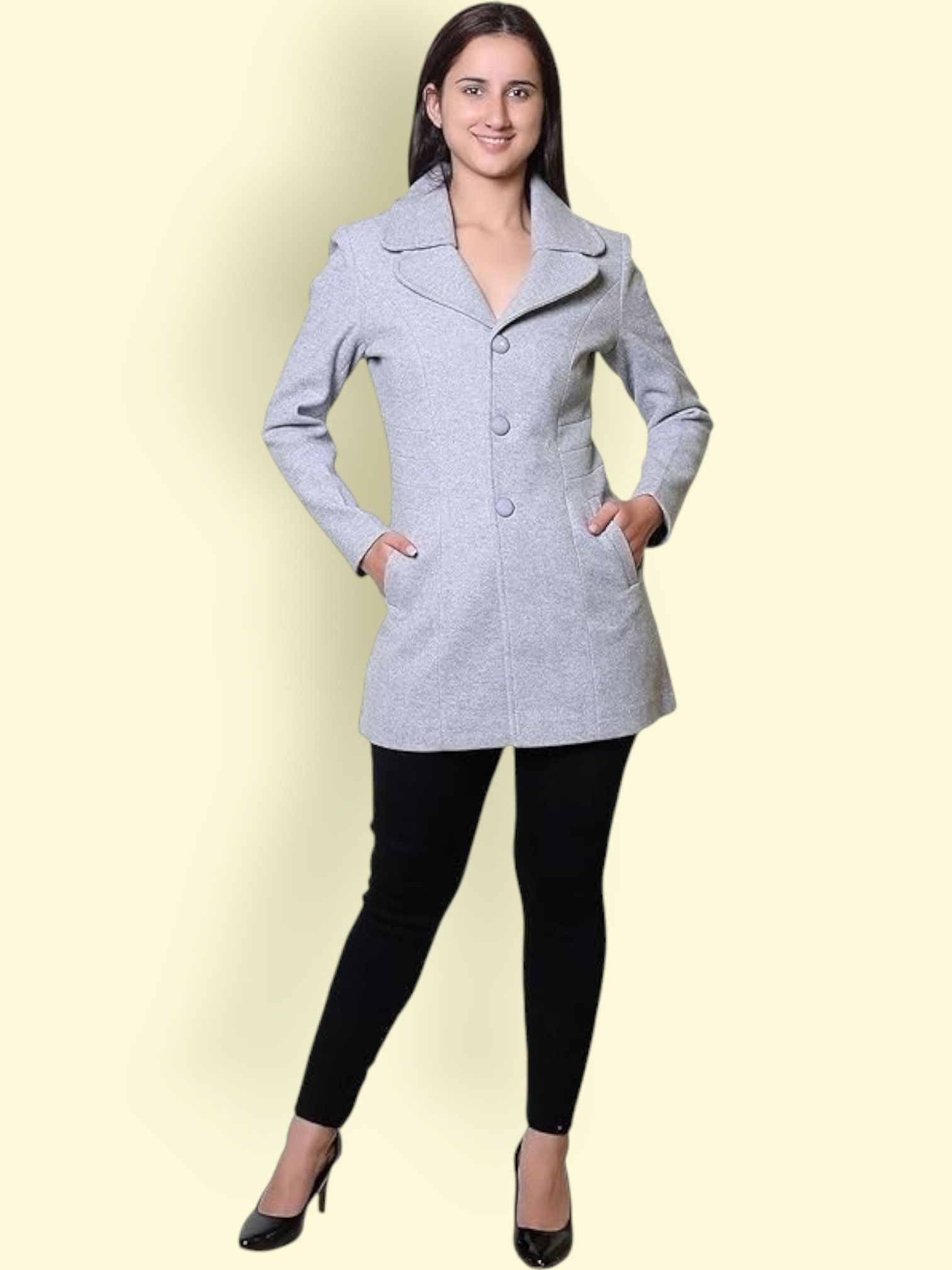 troo blue Women Solid Double Breasted Casual Blazer-picture-21