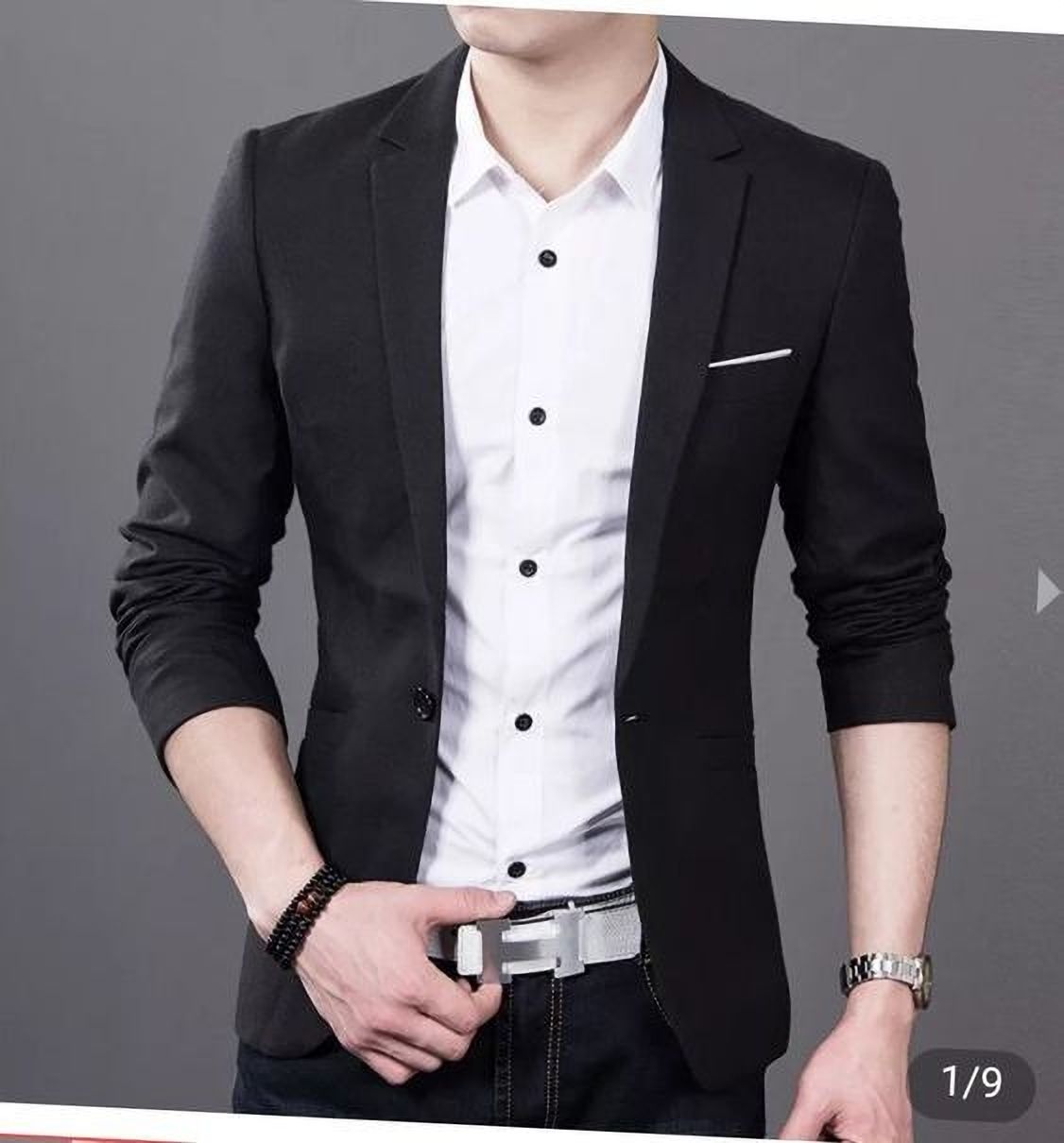 Men Solid Single Breasted Festive & Wedding Blazer