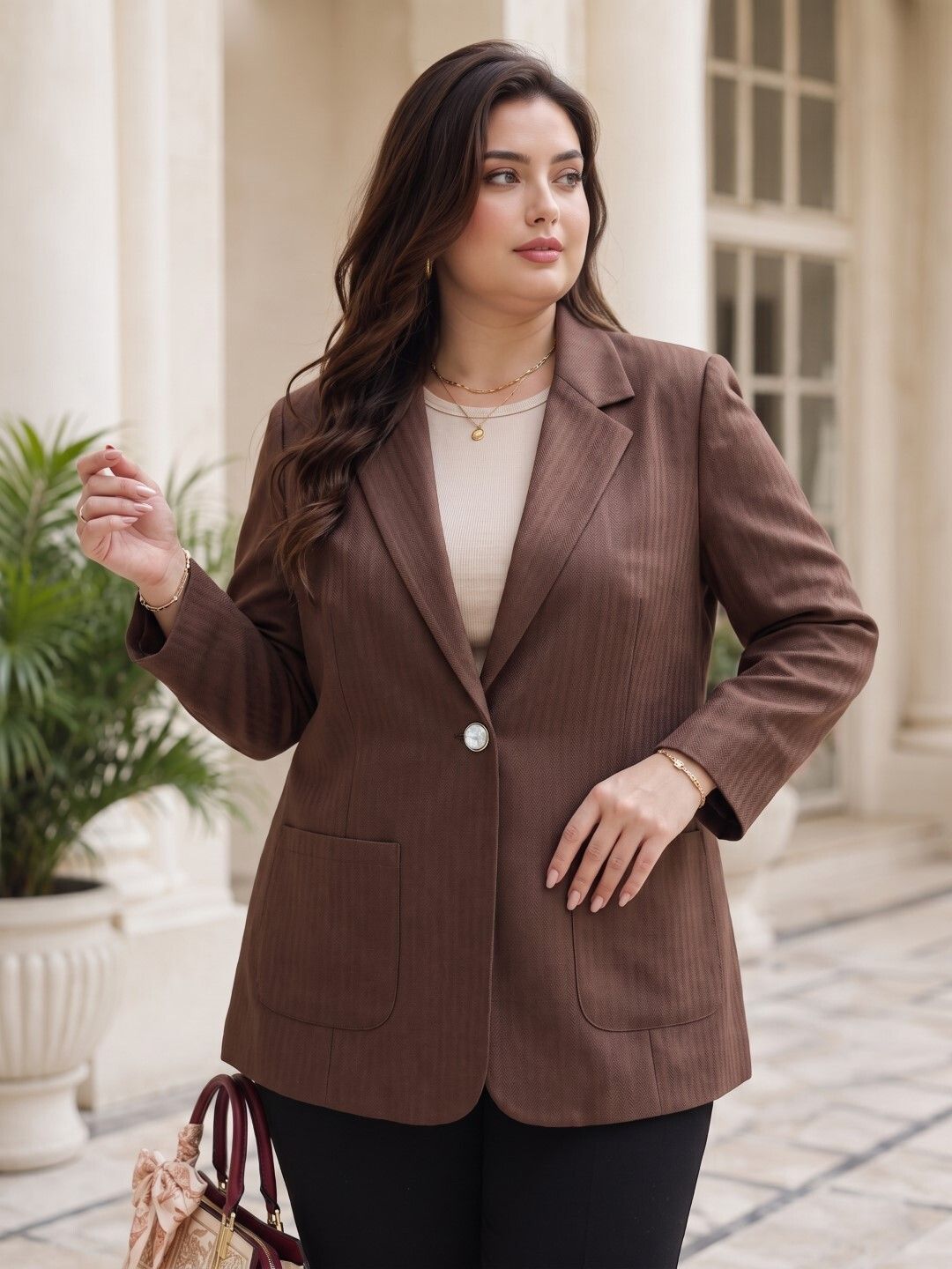 just shop Women Solid Single Breasted Formal Blazer-picture-10