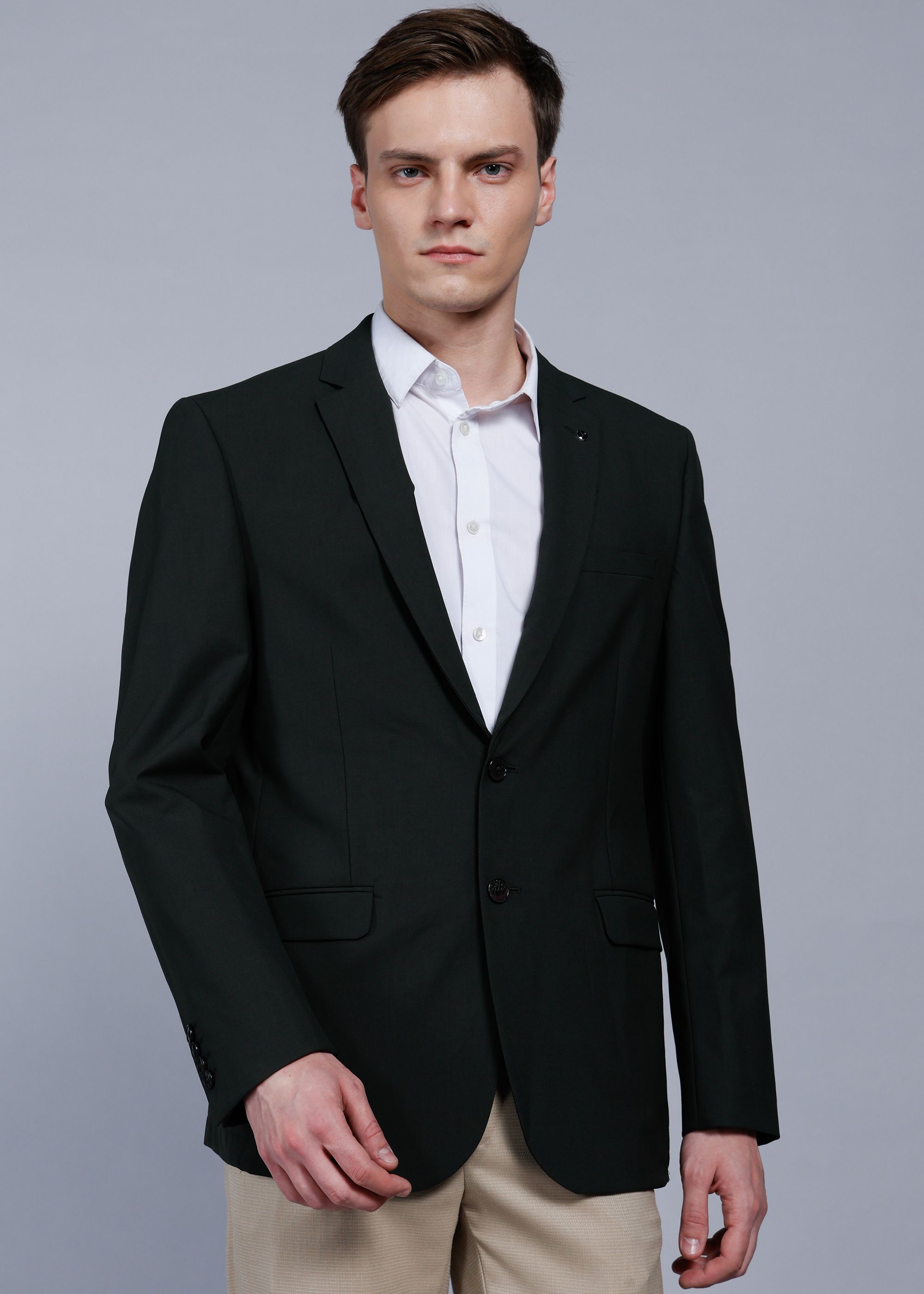 van heusen Men Solid Single Breasted Formal Blazer-picture-18