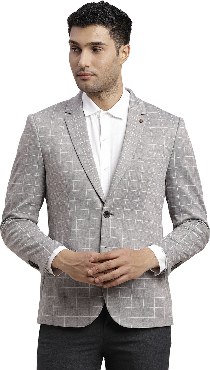 turtle Men Checkered Single Breasted Casual Blazer-picture-28