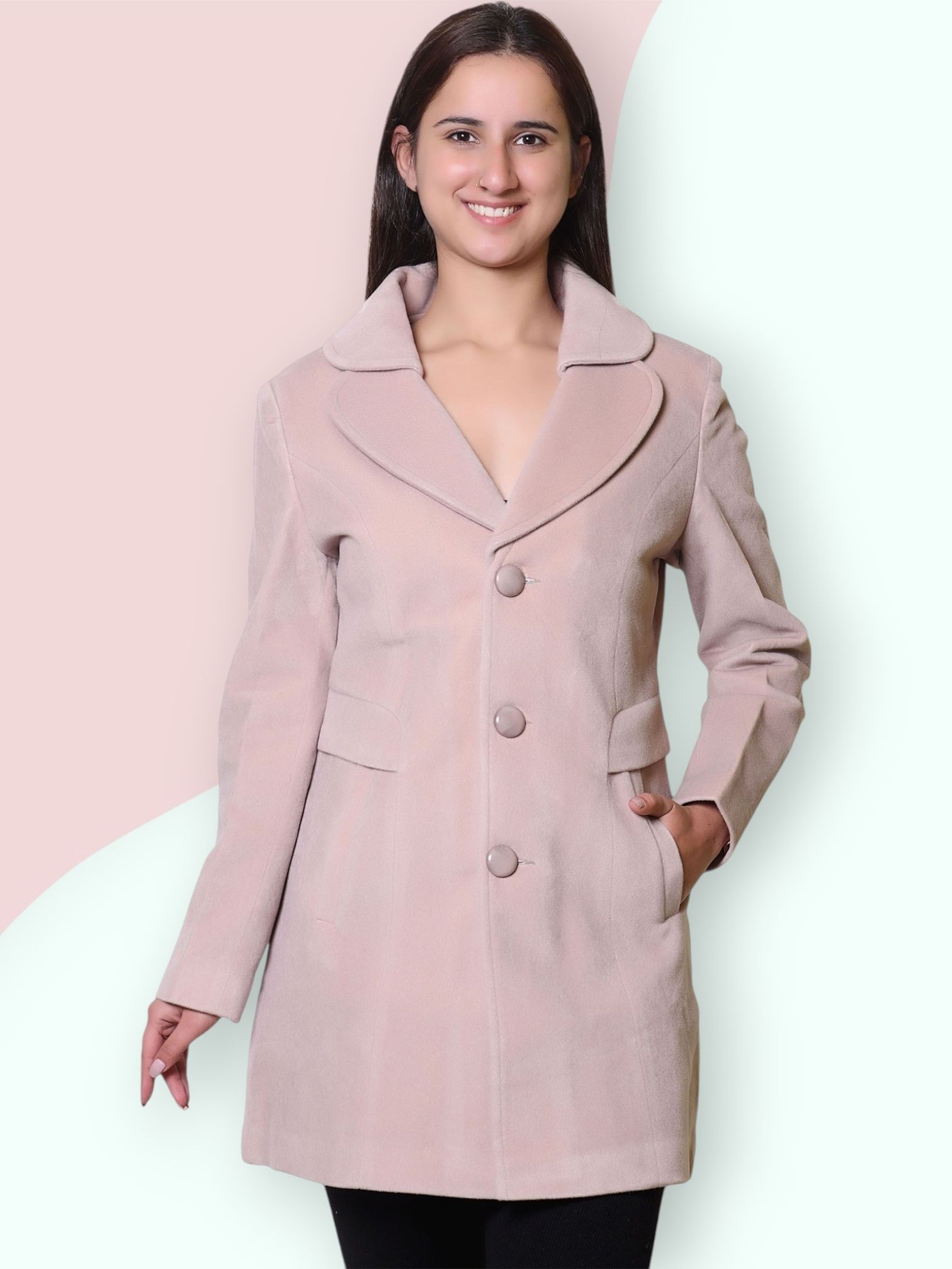peeppzzoo Women Solid Double Breasted Casual Blazer-picture-43