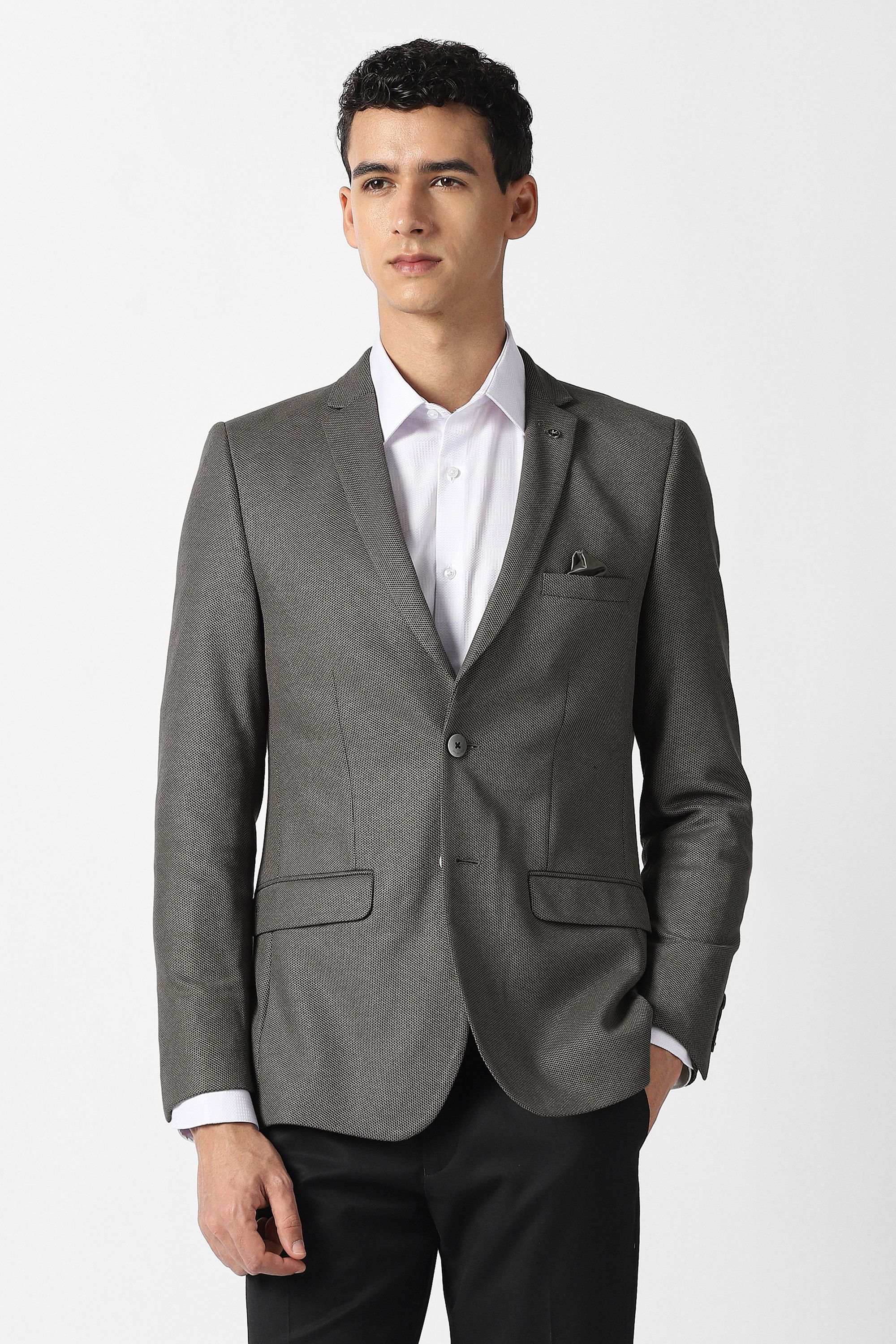 van heusen Men Self Design Single Breasted Formal Blazer-picture-40