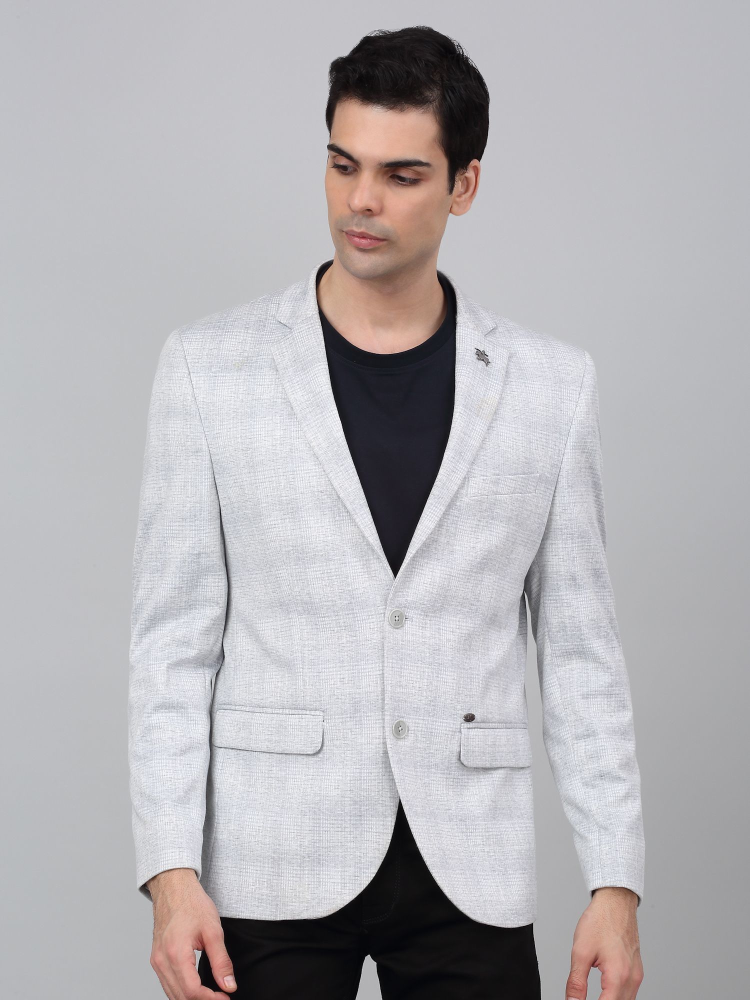 cantabil Men Checkered Single Breasted Casual Blazer-picture-18