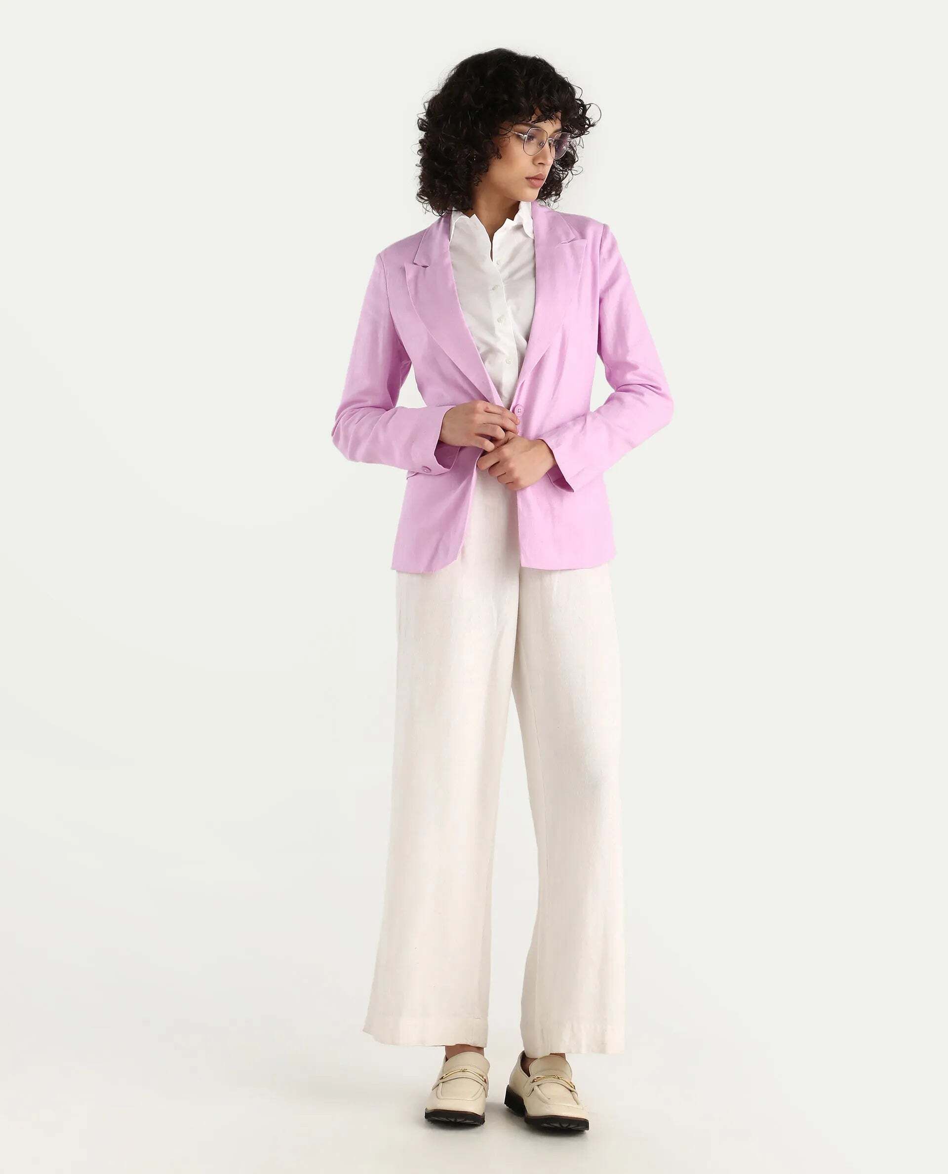 rareism Women Solid Double Breasted Formal Blazer-picture-37