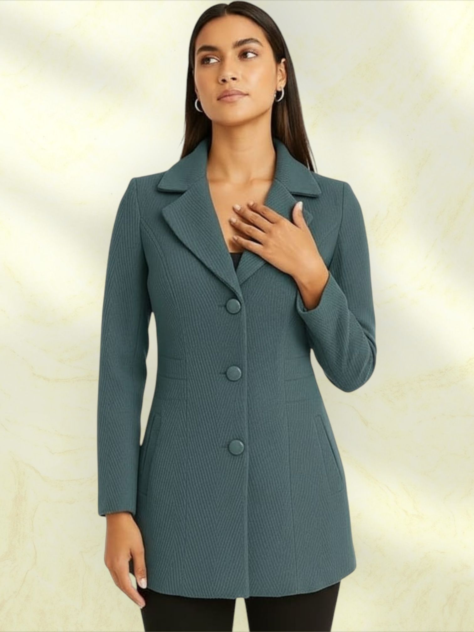pepzoo Women Solid Double Breasted Casual Blazer-picture-17