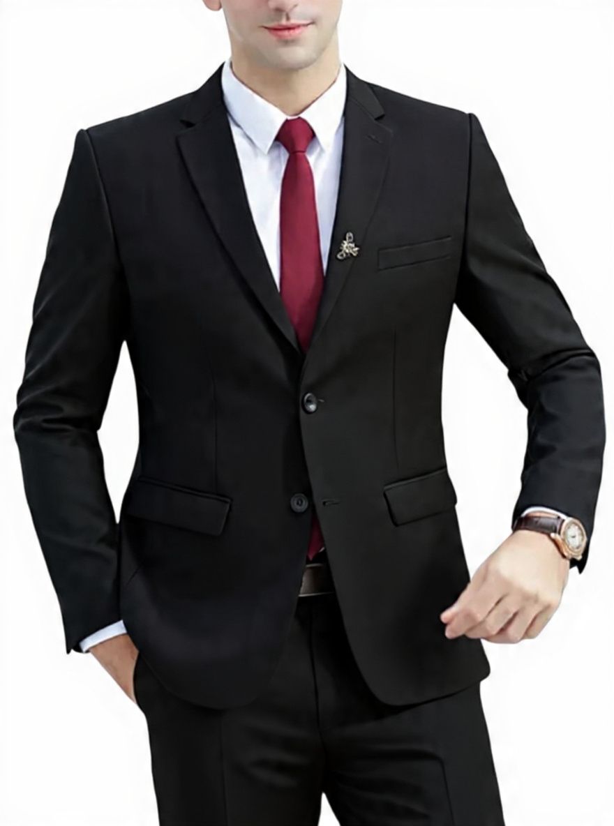 Men Solid Single Breasted Formal, Wedding Blazer-image-31