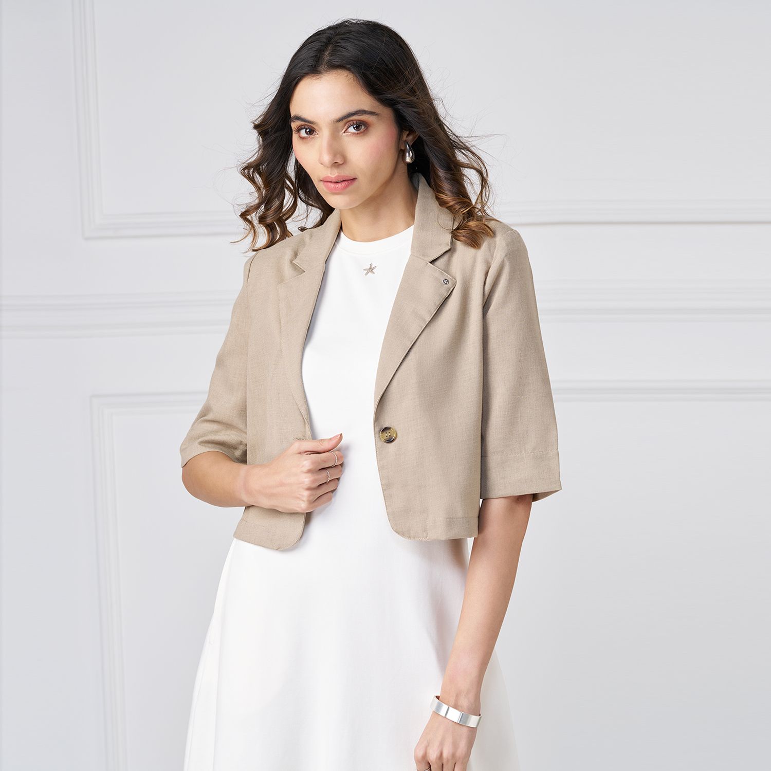 annabelle by pantaloons Women Solid Single Breasted Formal Blazer-picture-48