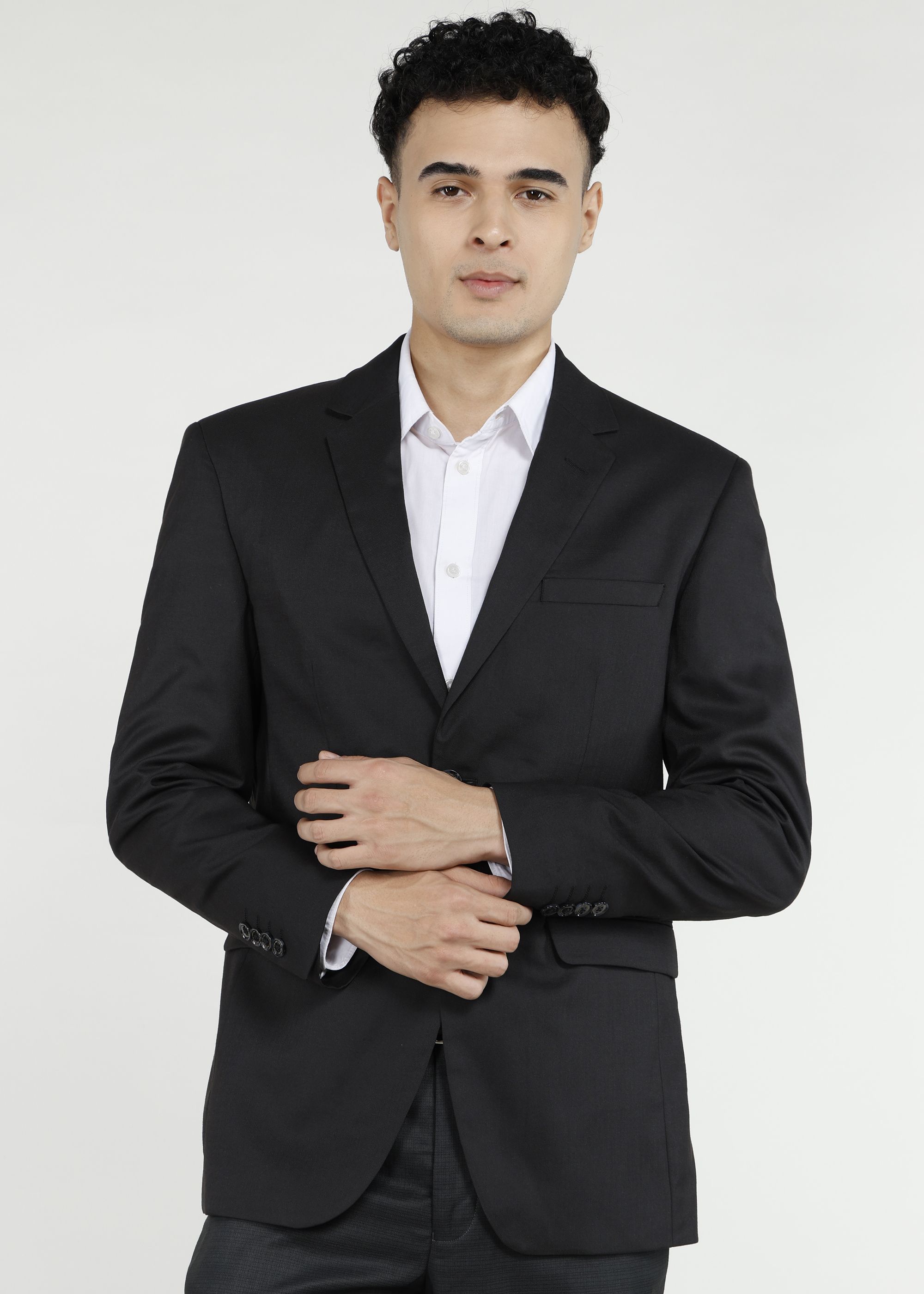 peter england Men Solid Single Breasted Casual Blazer-picture-23