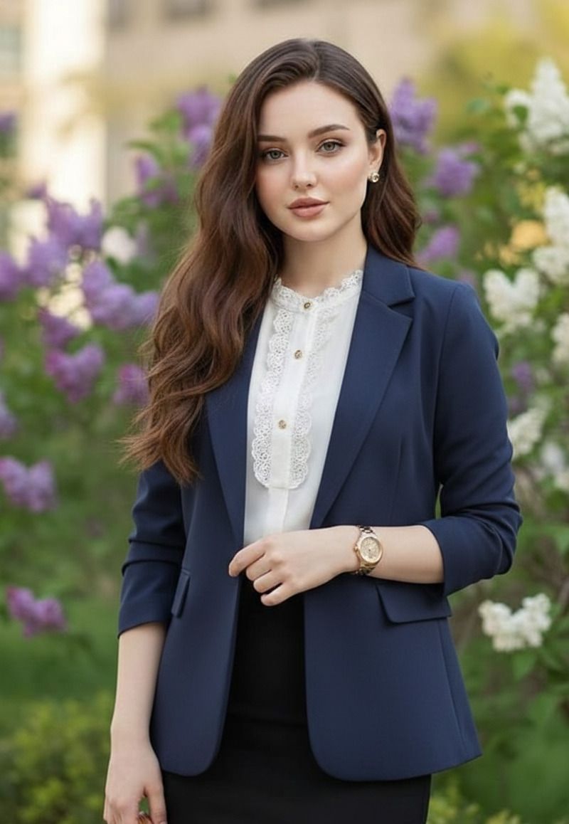cadmon fashion Women Solid Single Breasted Casual Blazer-picture-12